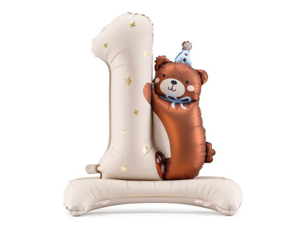 Balon foliowy - Cyfra "1" z Misiem 81cmx72cm